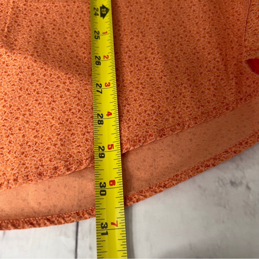 Johnston & Murphy Long Sleeve Shirt Pearl Snap Button Down Orange Calico Size XL - Picture 4 of 8